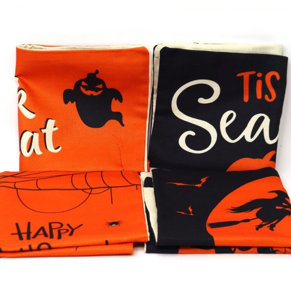 Halloween Pillow Covers 16 X 16 Set of 4 Pack Fall Throw Pillow Cases - Picture 5 of 5